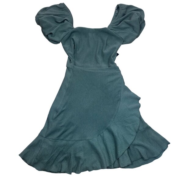 NWT Trixxi Women's Junior Faux-Wrap Fit & Flare Dress Color Olive Size XXS - Picture 3 of 6